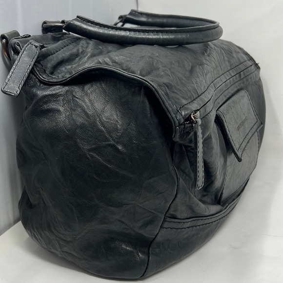 Annette Gortz Large Pandora Leather Shoulder Crossbody Bag Charcoal Black Bag - Picture 6 of 16